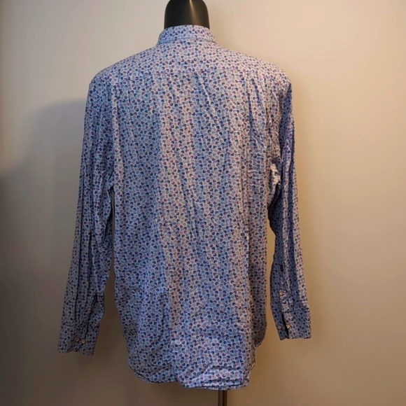 Fellows United Blue Patterned Button Front Shirt - Picture 4 of 8